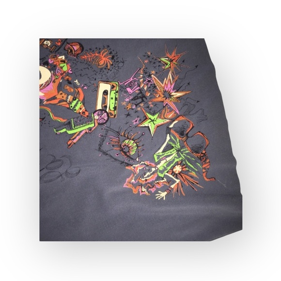 new La Rok Luxe ༄ Braided Lurex Straps Graffiti Print Silk Cami Top ༄ Gunmetal - Picture 7 of 16